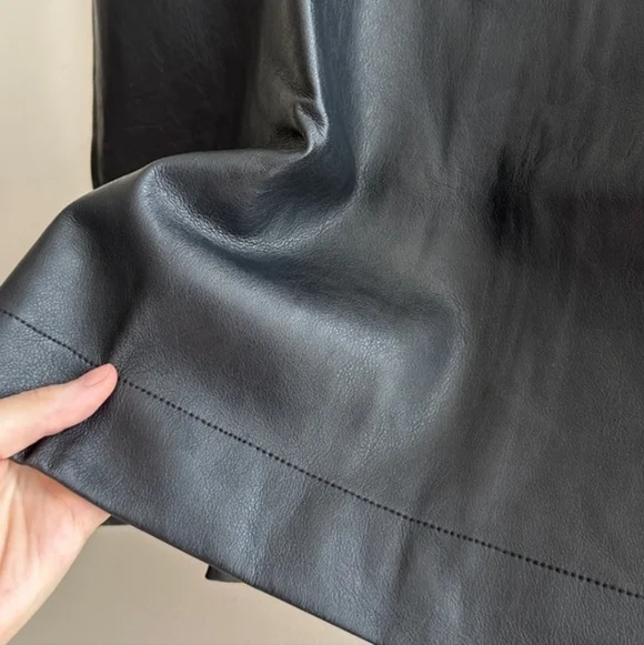 J.Crew Factory Faux Leather A-Line Mini Skirt Black NWT 16 - Picture 6 of 16
